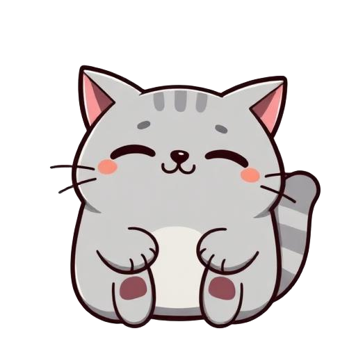 happy chubby cat